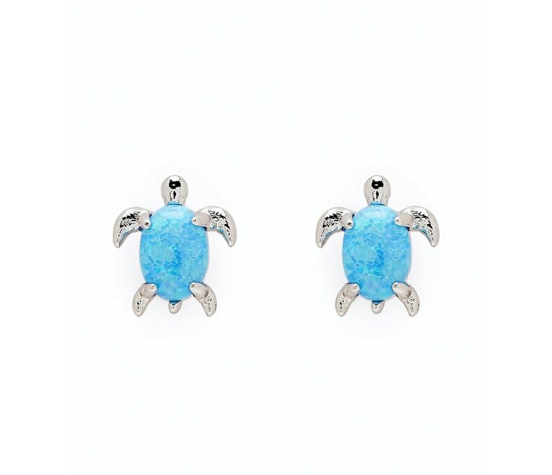 Opal Sea Turtle Earrings
