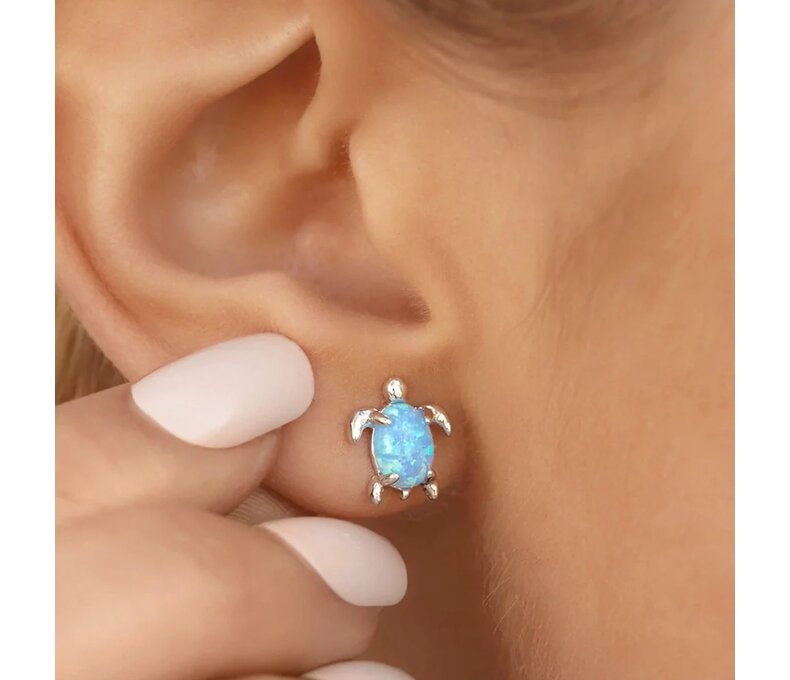 Opal Sea Turtle Earrings