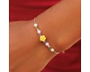 Resin Flower and Mixed Seed Bead Slider Bracelet