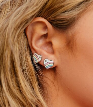 Pastel Vintage Heart Stud Earrings
