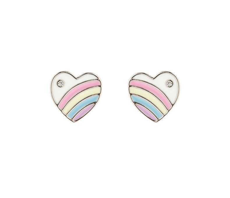 Pastel Vintage Heart Stud Earrings
