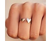 Two Hearts Open Ring