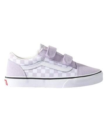 Kids Old Skool V Shoes Velcro Checkerboard Lilac