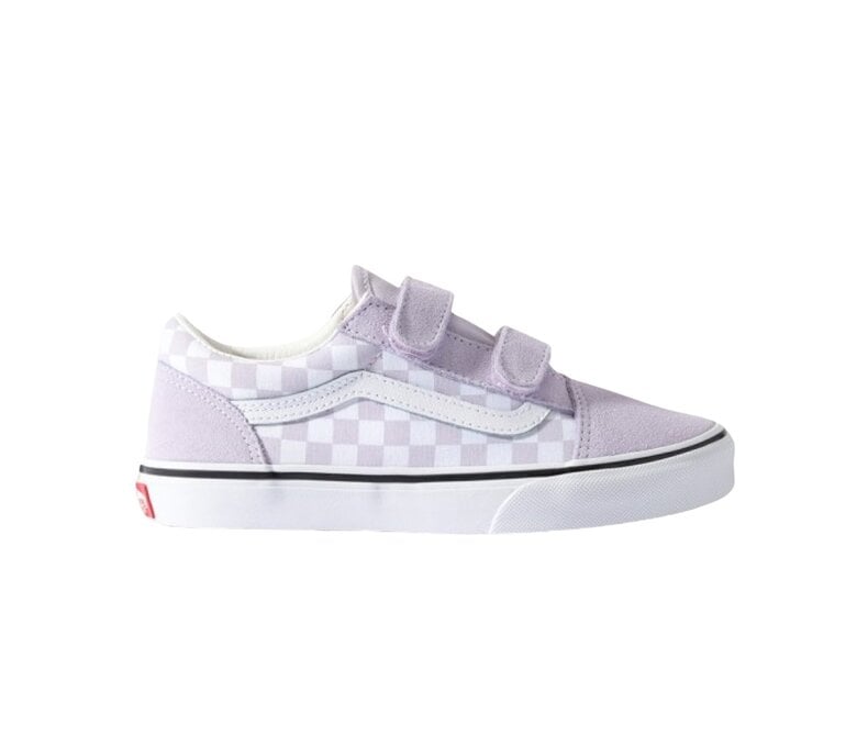 Kids Old Skool V Shoes Velcro Checkerboard Lilac