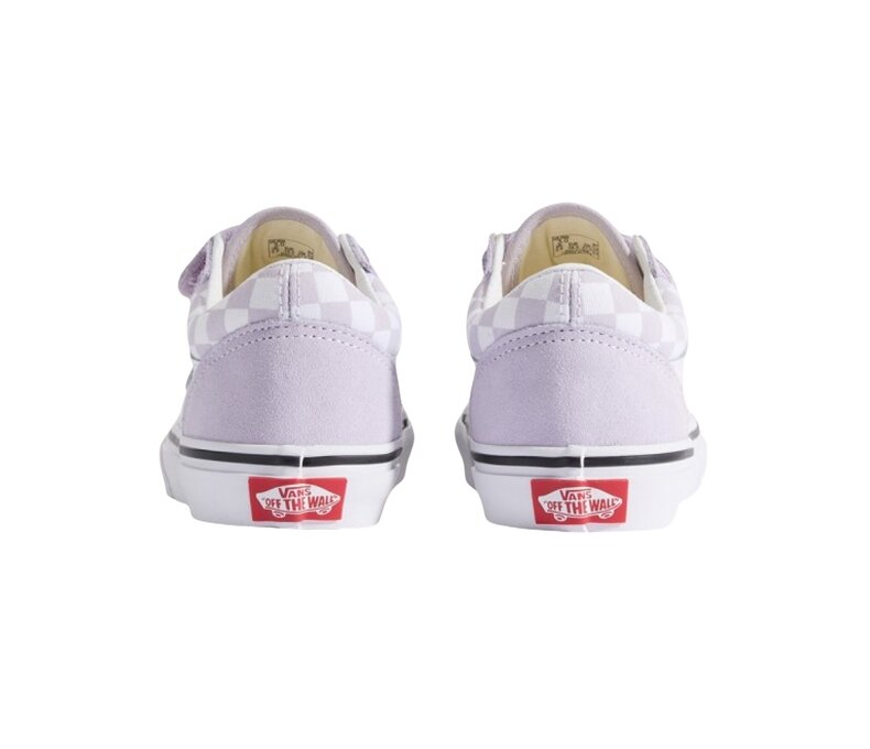 Kids Old Skool V Shoes Velcro Checkerboard Lilac