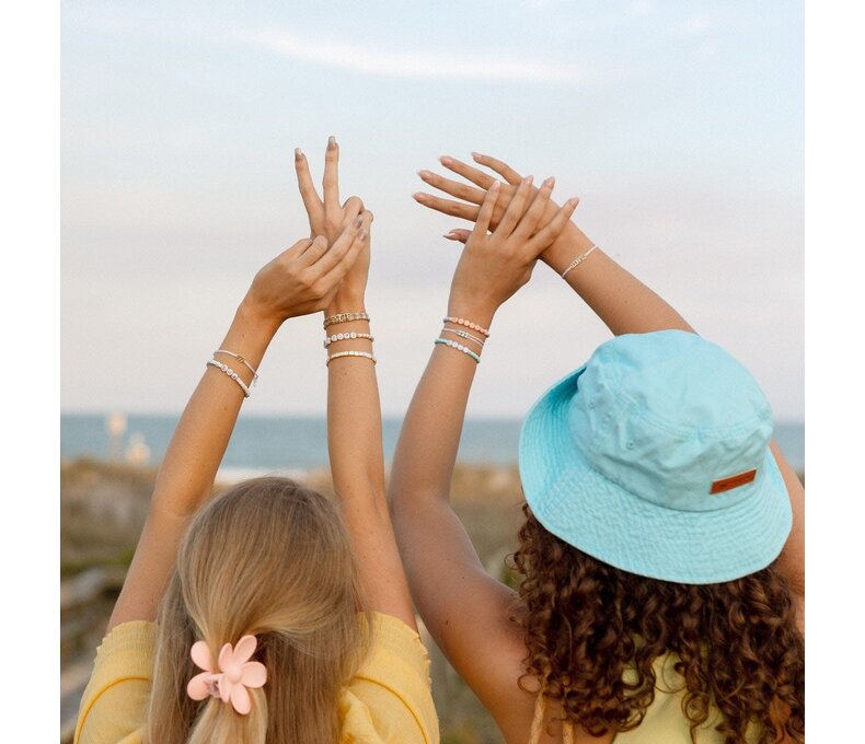 Bubble Letter Silver Bracelet