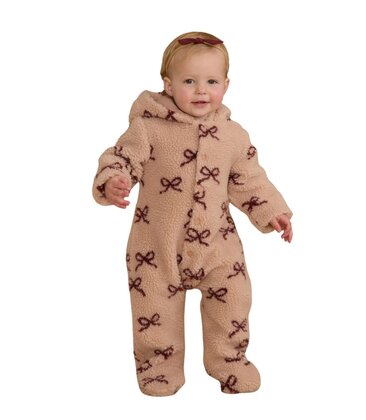 Infant Fleece Jumpsuit in Bows