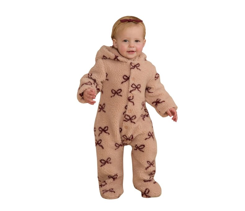 Infant Fleece Jumpsuit in Bows