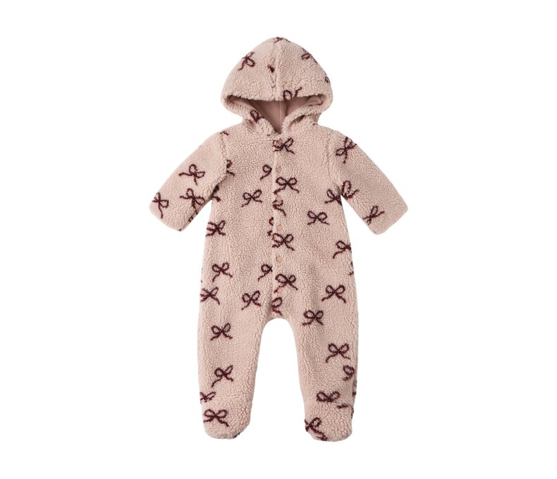 Infant Fleece Jumpsuit in Bows