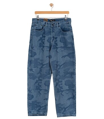 Kids Check 5 Loose Camo Print Denim Pants