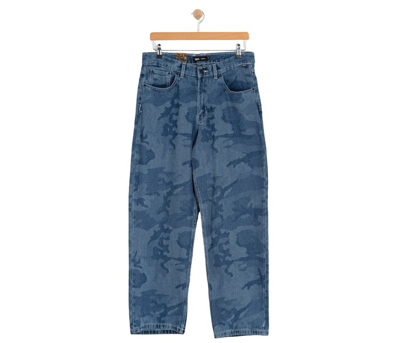 Kids Check 5 Loose Camo Print Denim Pants