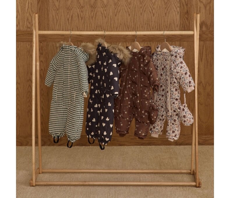 Ski Snowsuit - Black white polka dot heart