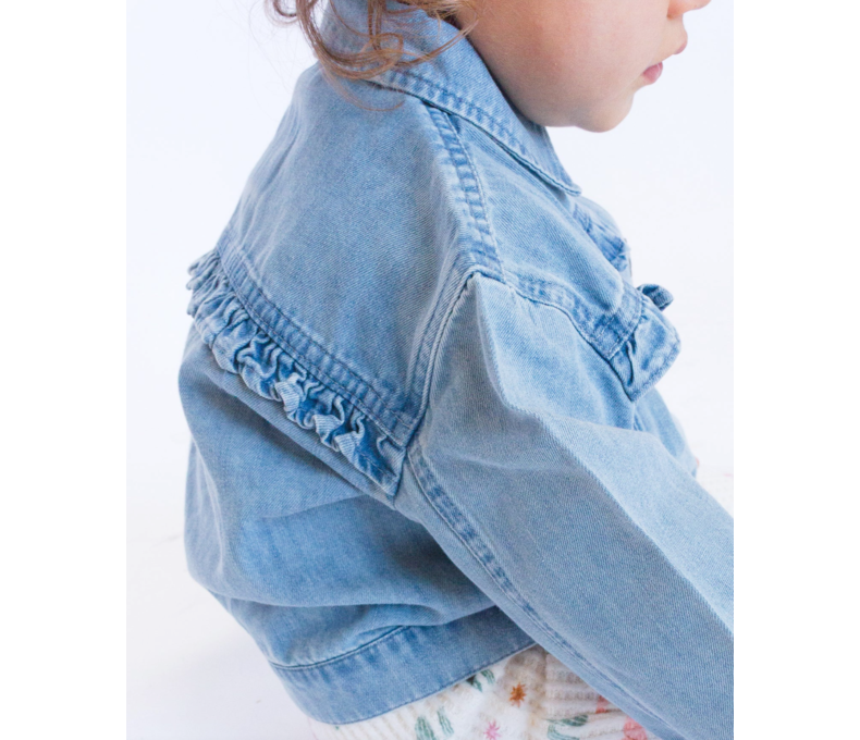 Ines Ruffle Denim Jacket