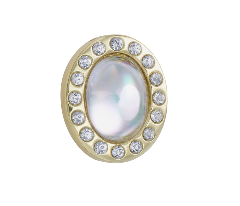 Tiny White Circle Gem Jibbitz