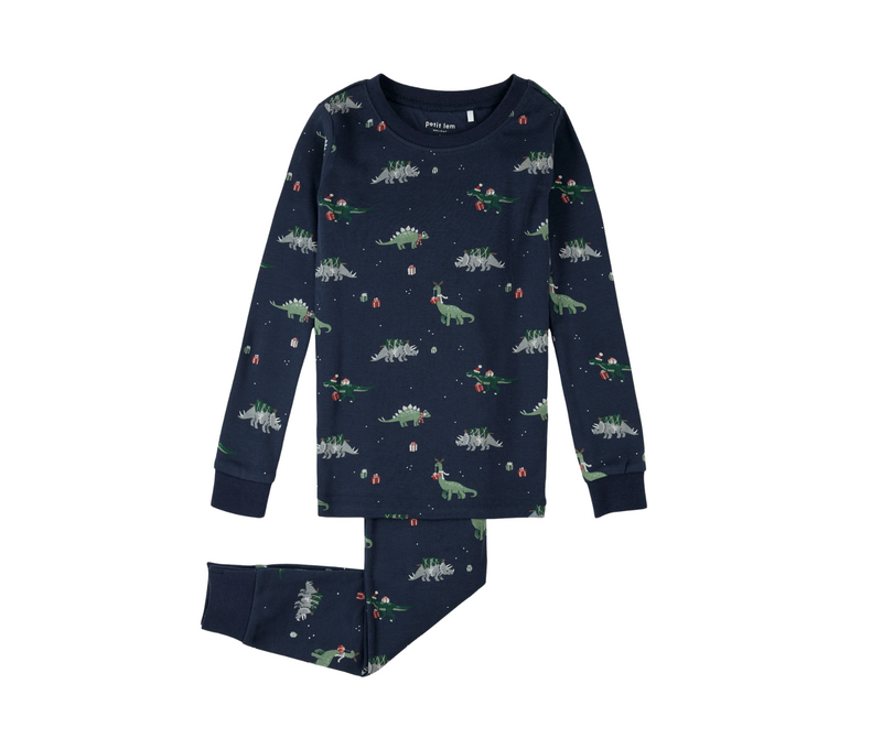Holiday Dinosaur Print PJ Set