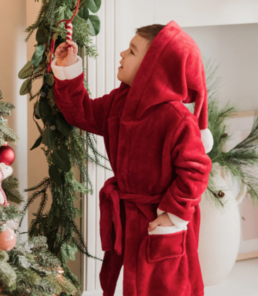 Holiday Plush Hooded Robe
