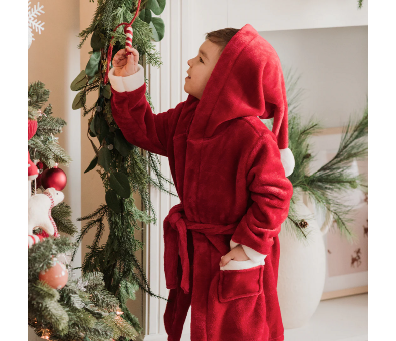Holiday Plush Hooded Robe