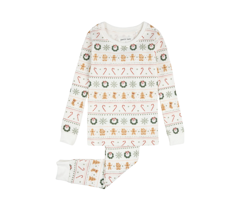 Holiday Treats Fair Isle Print Thermal PJ Set