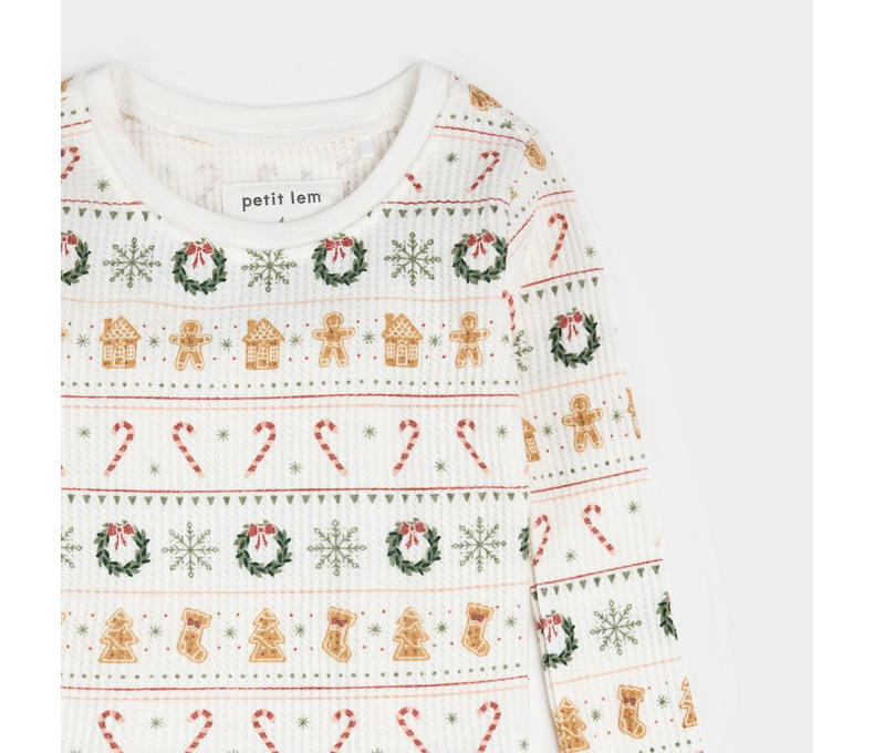 Holiday Treats Fair Isle Print Thermal PJ Set