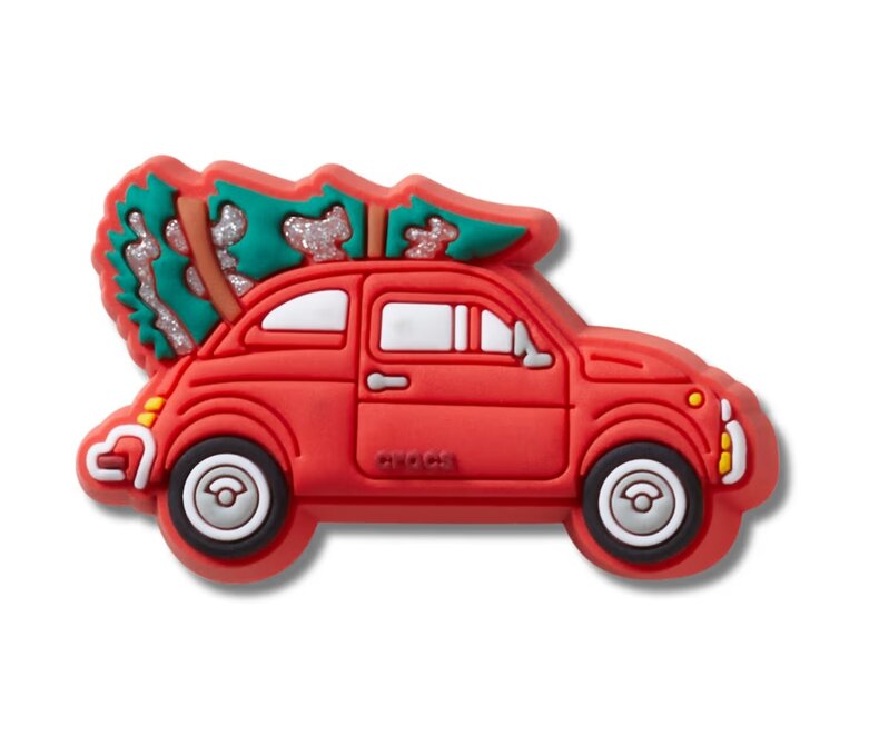 Red Car with Christmas Tree