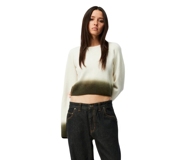 Womens Cropped Mohair Knit Sweater