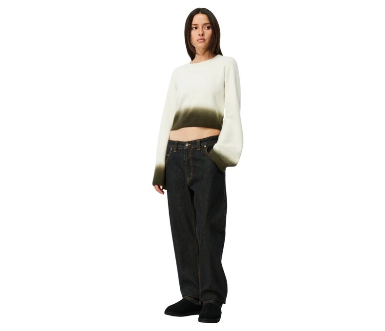 Womens Cropped Mohair Knit Sweater