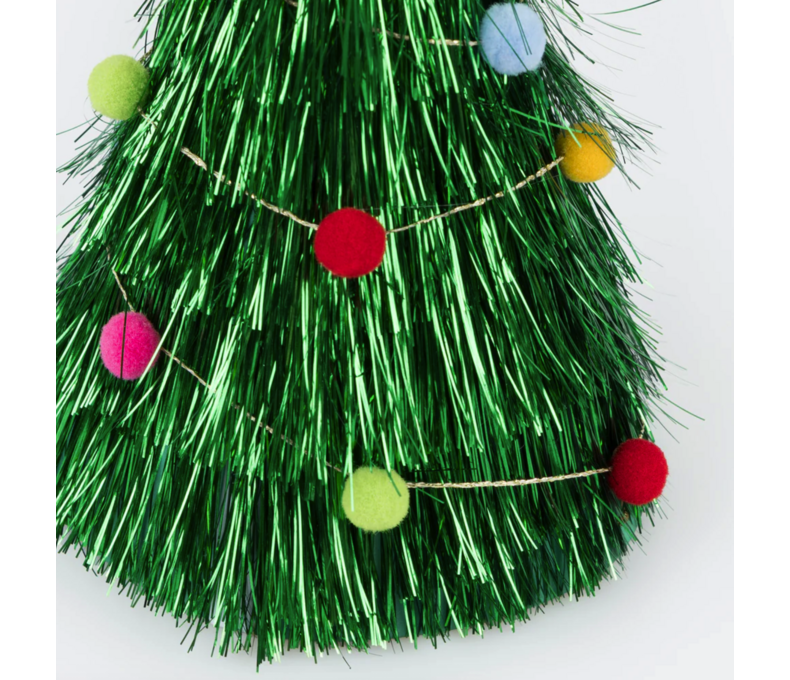 Tinsel Tree Party Hats X6