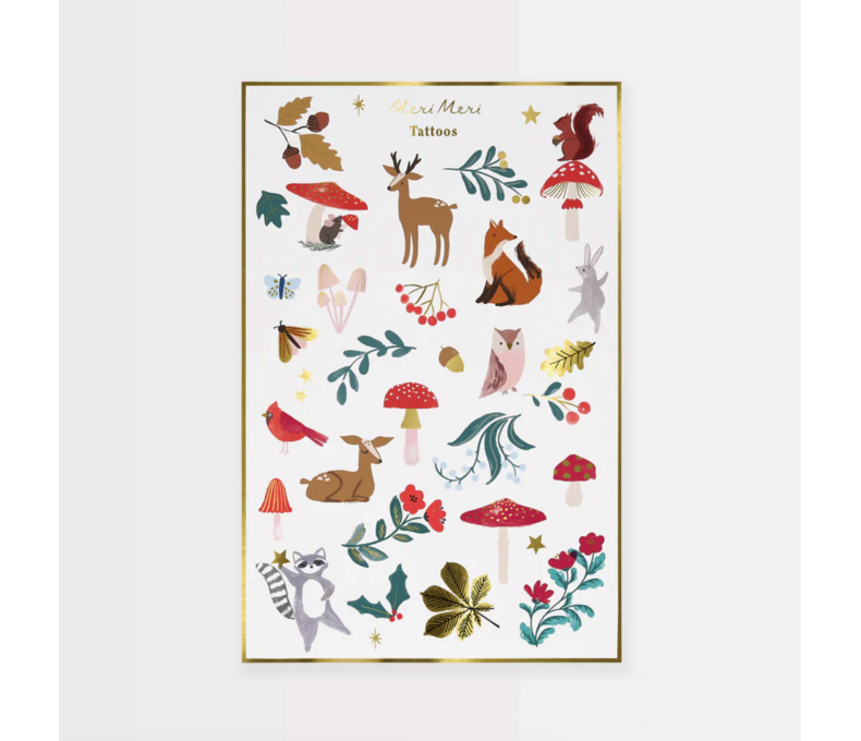 Woodland Temporary Tattoos X2 Sheets