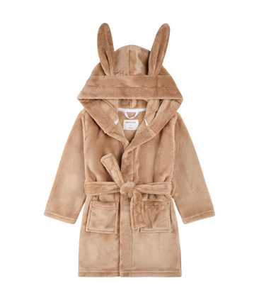Hooded Bunny Ears Mocha Plush Robe