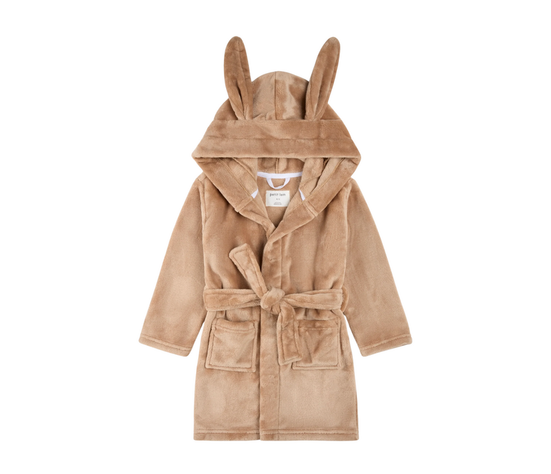 Hooded Bunny Ears Mocha Plush Robe