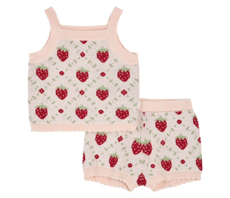Strawberry Knit Short Set