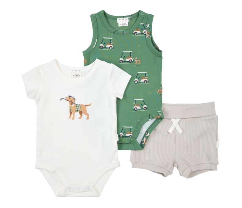 Golf Pups 3pcs Bodysuit Set