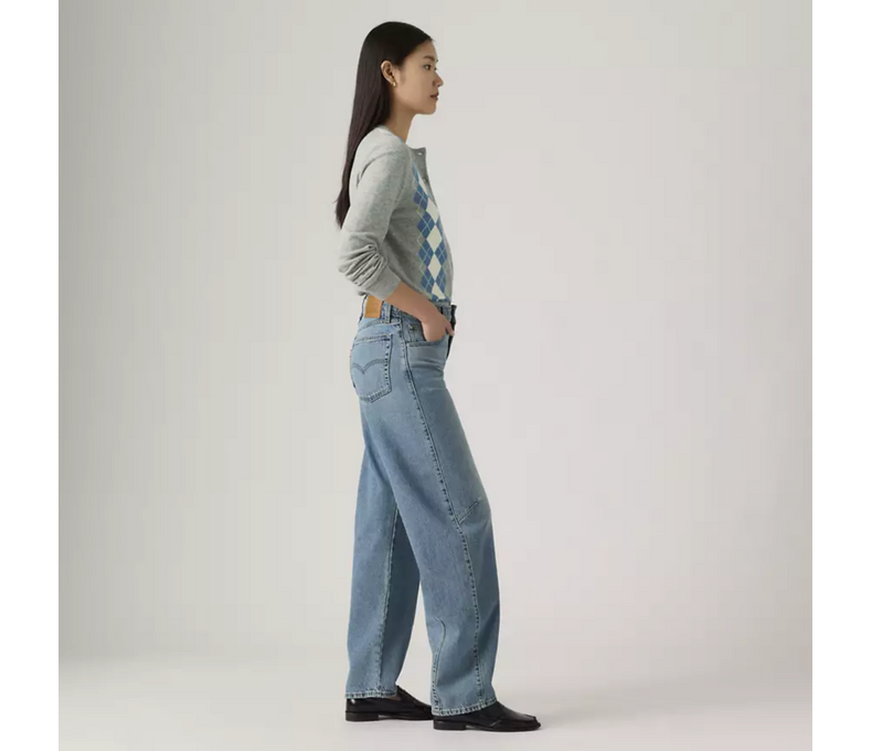 Womens Baggy Dad Barrel Jeans