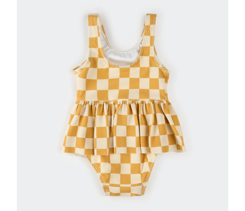 Baby Checkerboard Skirted Swimsuit