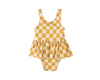 Checkerboard Skirted Swimsuit