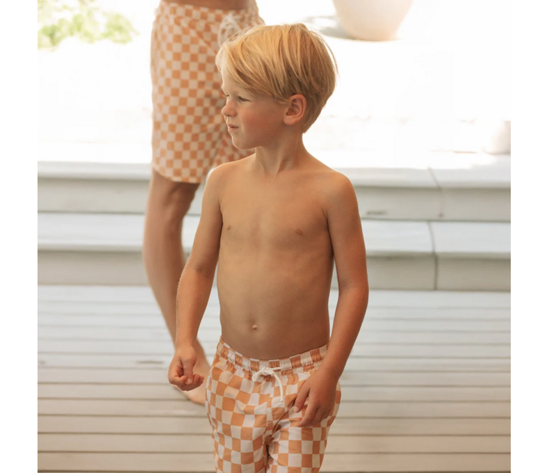 Checkerboard Swim Trunks