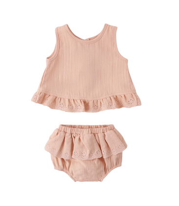 Ruffled Tulip Top + Bloomer Set