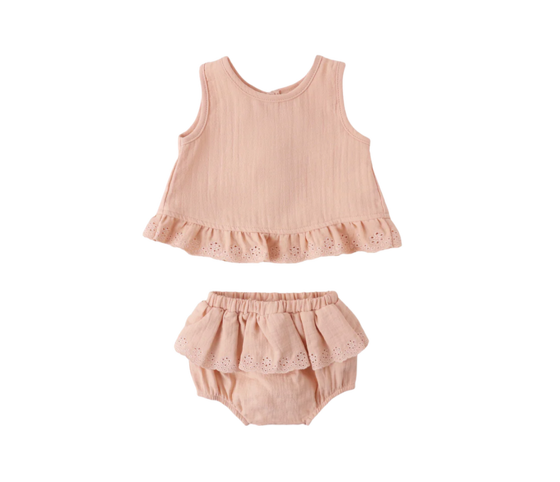 Ruffled Tulip Top + Bloomer Set