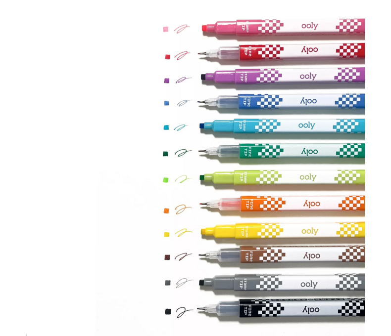 Stamp-A-Square: Double-Ended Markers (Set of 12)