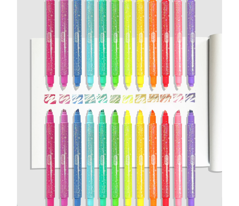 Make No Mistake! Sparkle Glittery Erasable Markers - Set of 12