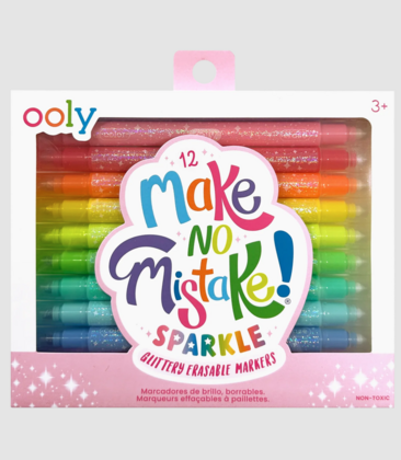 Make No Mistake! Sparkle Glittery Erasable Markers - Set of 12