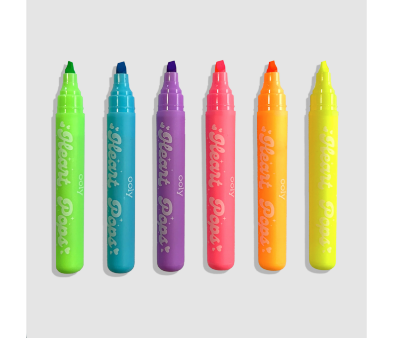 Heart Pops Neon Highlighters - Set of 6