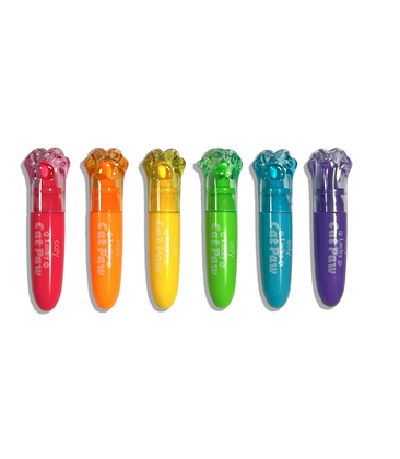 Lucky Cat Paw Scented Neon Highlighters - Set of 6