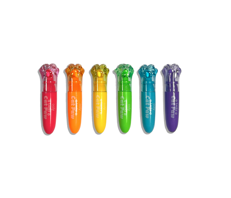 Lucky Cat Paw Scented Neon Highlighters - Set of 6