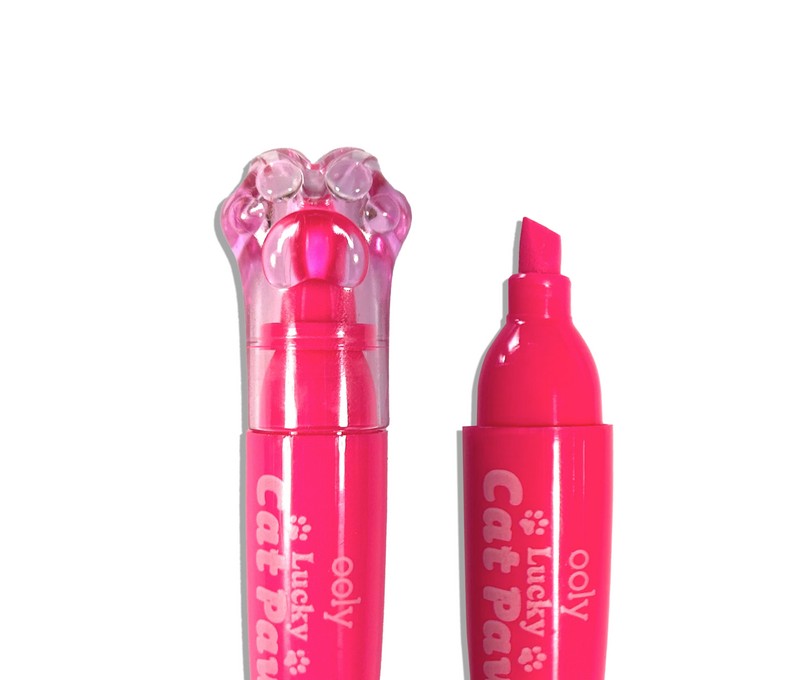 Lucky Cat Paw Scented Neon Highlighters - Set of 6
