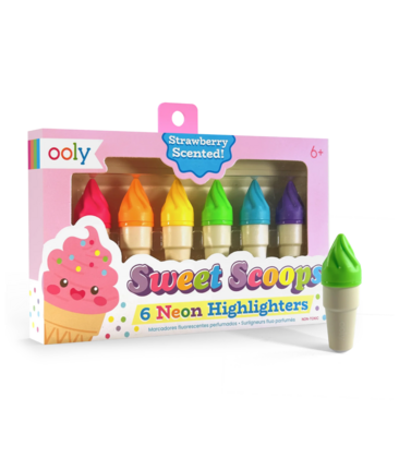 Sweet Scoops Scented Neon Highlighters - Set of 6