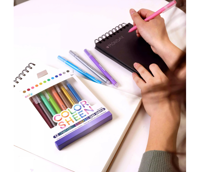 Color Sheen Metallic Colored Gel Pens - Set of 12