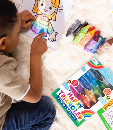 Happy Triangles Jumbo Crayons - Set of 12