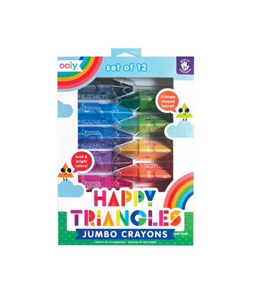 Happy Triangles Jumbo Crayons - Set of 12