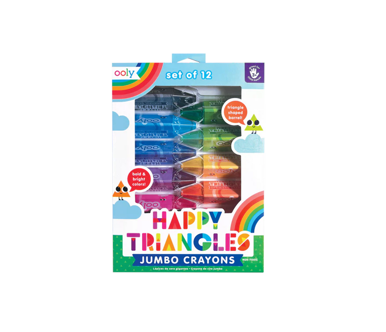 Happy Triangles Jumbo Crayons - Set of 12